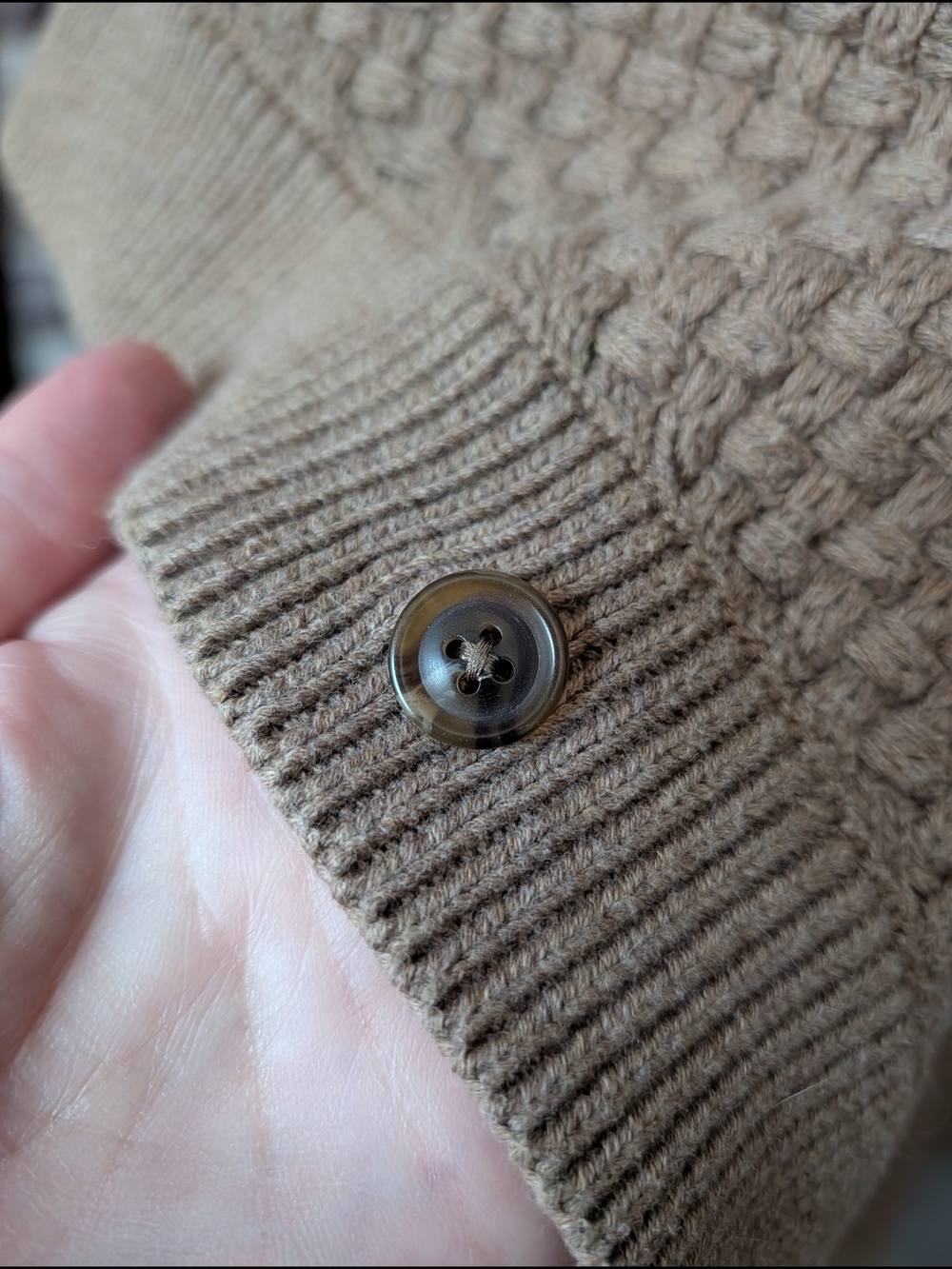 Banana Republic Beige Knit Poncho with Buckle Collar Detail - Picture 3 of 8